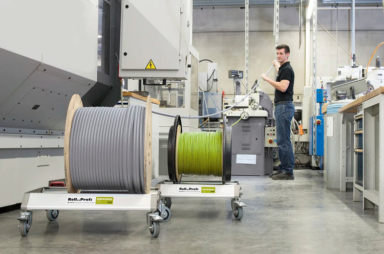 2 Rollprofi ORIGINAL cable caddies in use